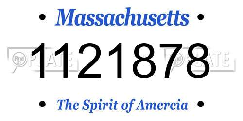 1121878 Massachusetts License Plate