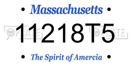 11218T5 Massachusetts License Plate