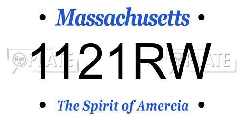 1121RW Massachusetts License Plate