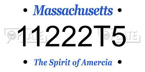 11222T5 Massachusetts License Plate