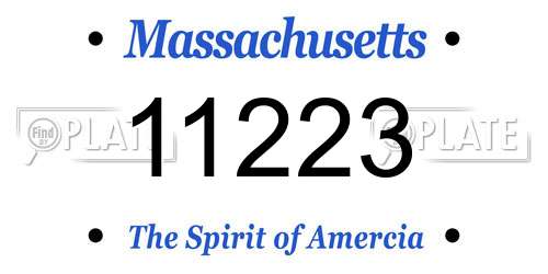 11223 Massachusetts License Plate