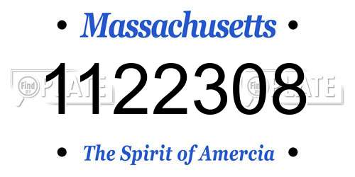 1122308 Massachusetts License Plate