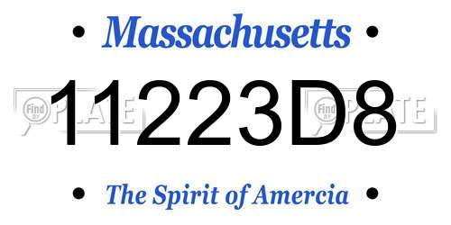 11223D8 Massachusetts License Plate