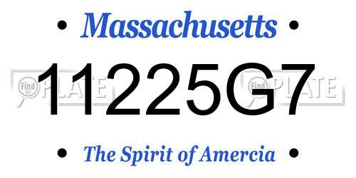 11225G7 Massachusetts License Plate