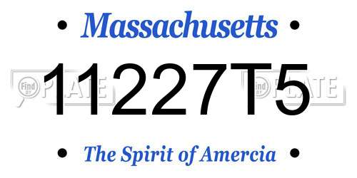 11227T5 Massachusetts License Plate