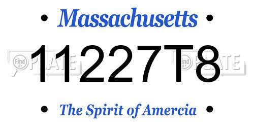 11227T8 Massachusetts License Plate