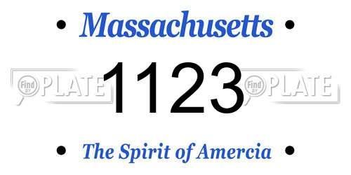 1123 Massachusetts License Plate