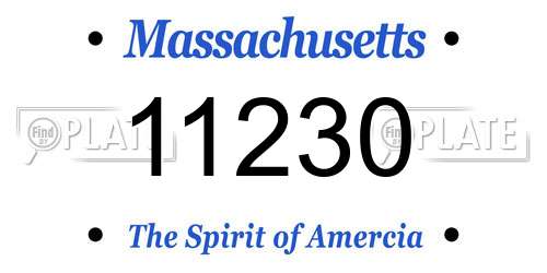 11230 Massachusetts License Plate