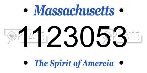 1123053 Massachusetts License Plate