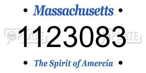 1123083 Massachusetts License Plate