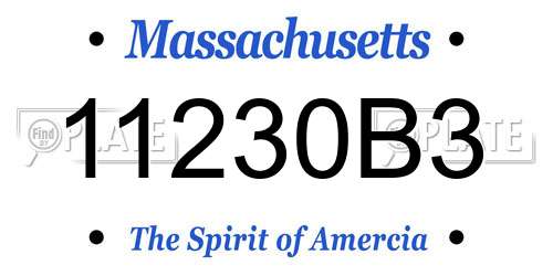 11230B3 Massachusetts License Plate