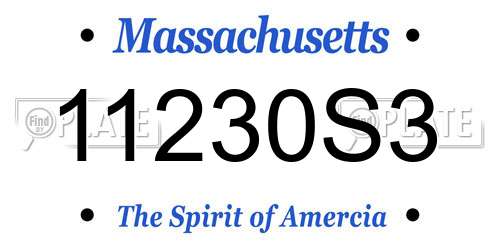 11230S3 Massachusetts License Plate
