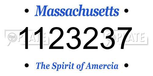 1123237 Massachusetts License Plate