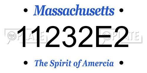 11232E2 Massachusetts License Plate