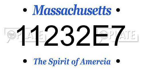11232E7 Massachusetts License Plate