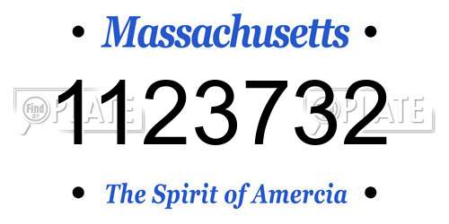 1123732 Massachusetts License Plate