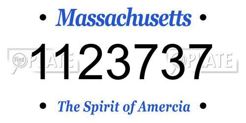 1123737 Massachusetts License Plate