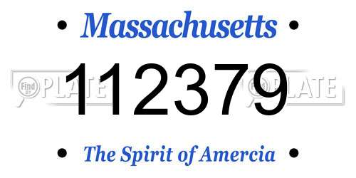 112379 Massachusetts License Plate