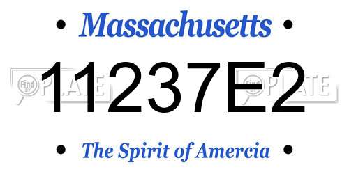 11237E2 Massachusetts License Plate