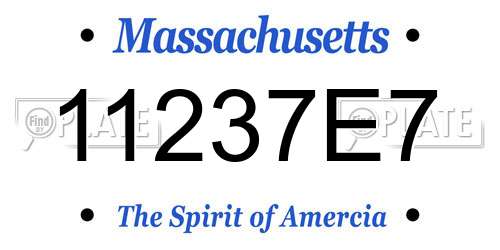 11237E7 Massachusetts License Plate