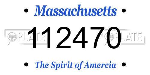 112470 Massachusetts License Plate