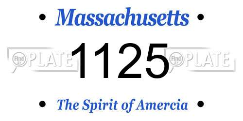 1125 Massachusetts License Plate