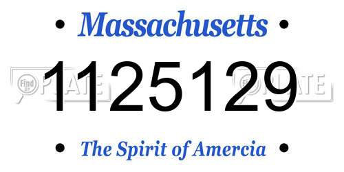 1125129 Massachusetts License Plate