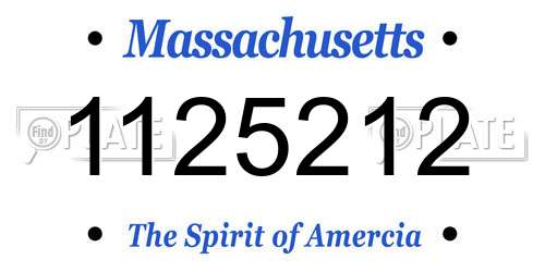 1125212 Massachusetts License Plate