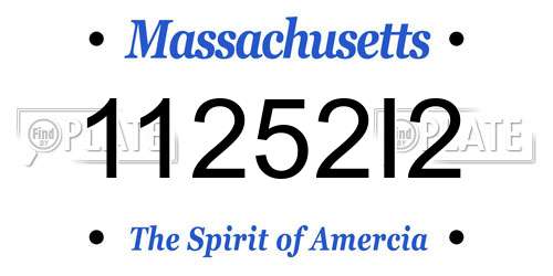 11252I2 Massachusetts License Plate