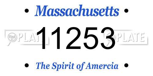 11253 Massachusetts License Plate