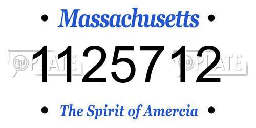 1125712 Massachusetts License Plate