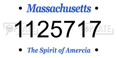 1125717 Massachusetts License Plate