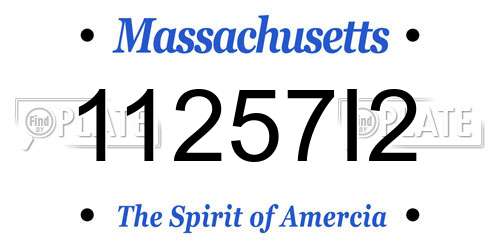 11257I2 Massachusetts License Plate