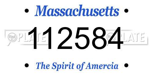 112584 Massachusetts License Plate