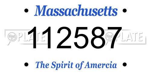 112587 Massachusetts License Plate