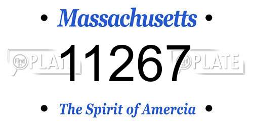 11267 Massachusetts License Plate