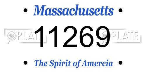 11269 Massachusetts License Plate
