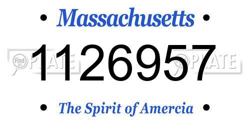 1126957 Massachusetts License Plate