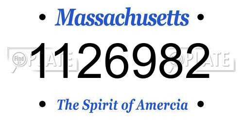 1126982 Massachusetts License Plate