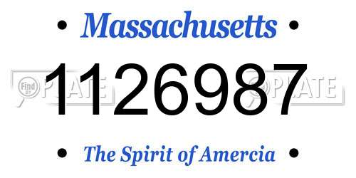 1126987 Massachusetts License Plate