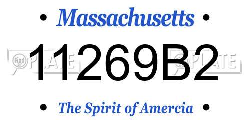 11269B2 Massachusetts License Plate