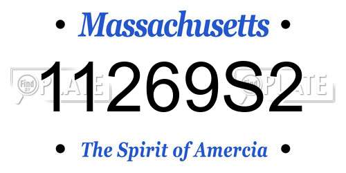 11269S2 Massachusetts License Plate