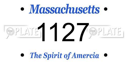 1127 Massachusetts License Plate