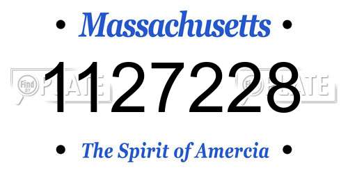 1127228 Massachusetts License Plate