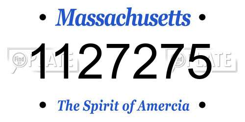 1127275 Massachusetts License Plate