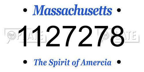 1127278 Massachusetts License Plate
