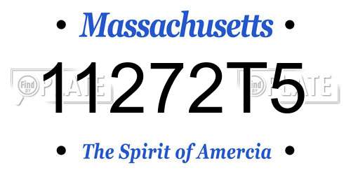 11272T5 Massachusetts License Plate
