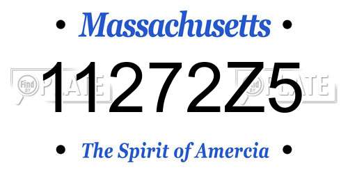 11272Z5 Massachusetts License Plate