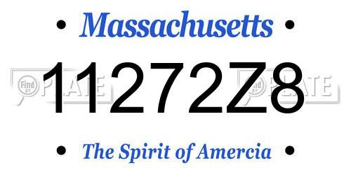 11272Z8 Massachusetts License Plate