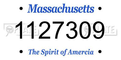 1127309 Massachusetts License Plate